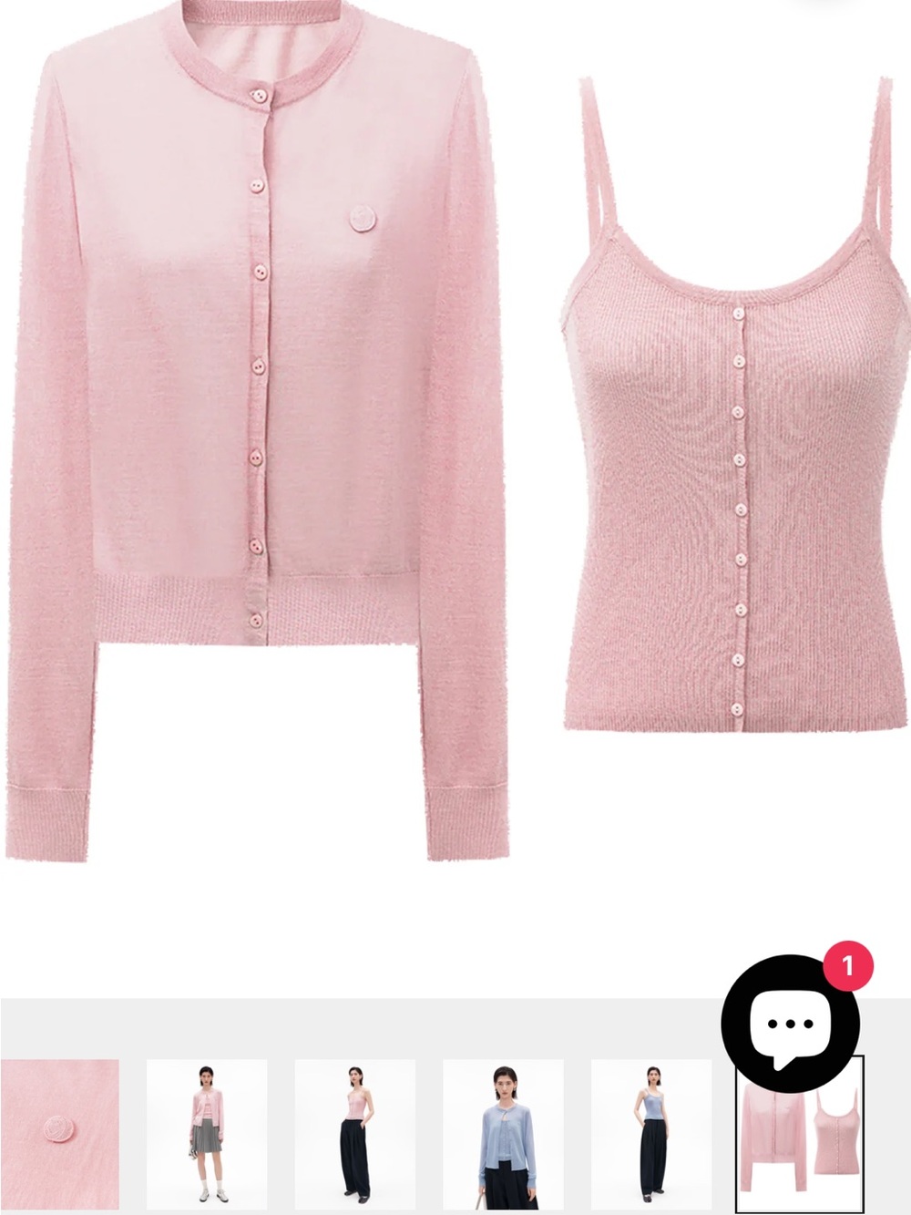 Light Pink Ribbed Button-Front Tank Top - Picture 11 of 11